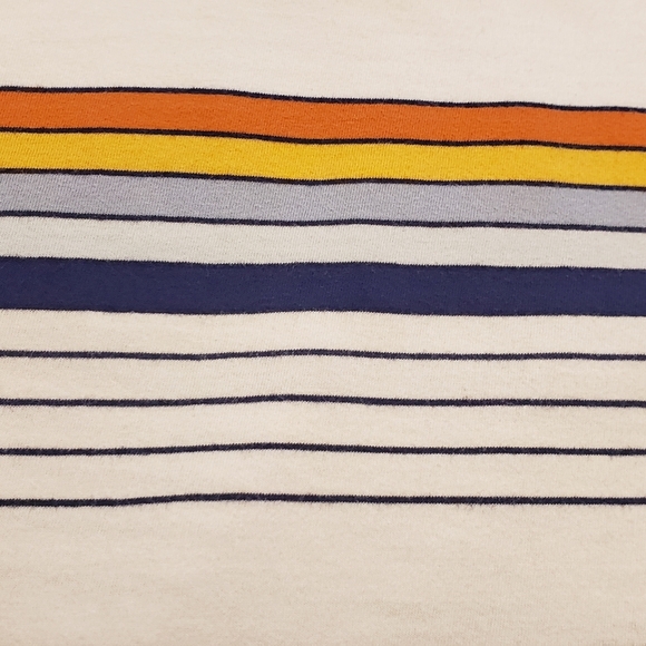 ME to WE Juniors Small Rainbow Stripe Cropped T-Shirt White Retro Tee - Picture 4 of 11